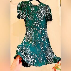 Reformation Gracie Mini Dress Green Floral Size 0 XS